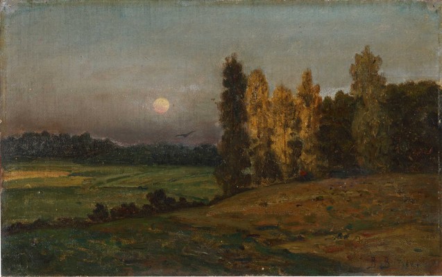 Васнецов Виктор Михайлович. Лесной пейзаж с луной